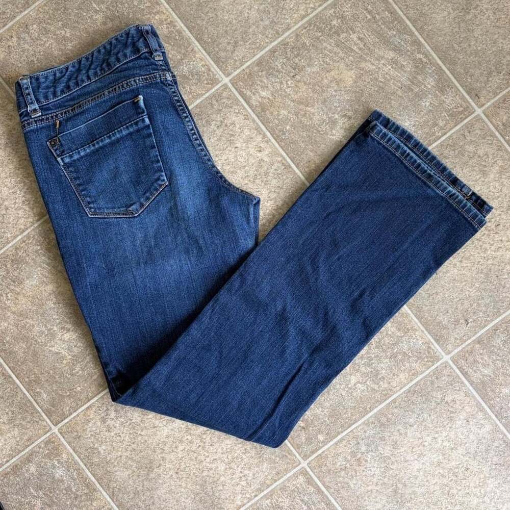 Low Rise Boot Cut Jeans Size 8R Dark Wash Denim